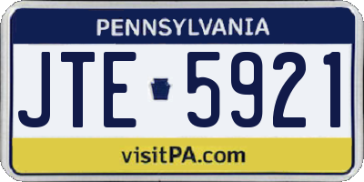 PA license plate JTE5921