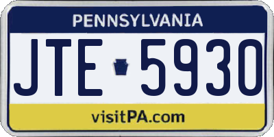 PA license plate JTE5930