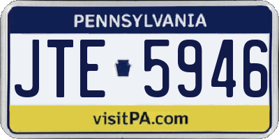 PA license plate JTE5946
