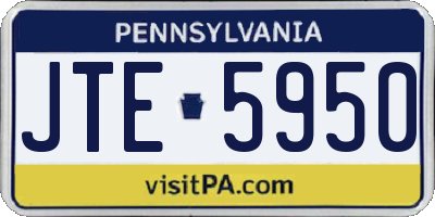 PA license plate JTE5950