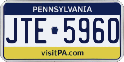 PA license plate JTE5960