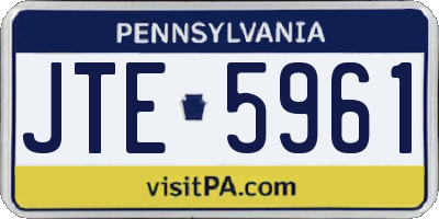 PA license plate JTE5961