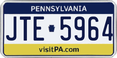 PA license plate JTE5964