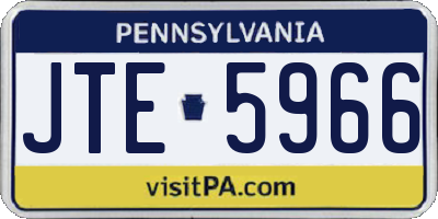 PA license plate JTE5966