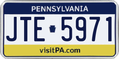 PA license plate JTE5971