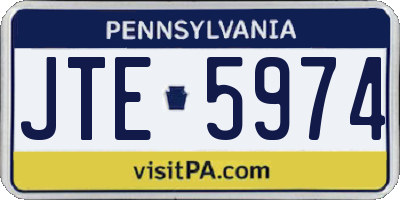 PA license plate JTE5974