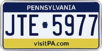 PA license plate JTE5977