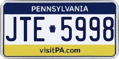 PA license plate JTE5998