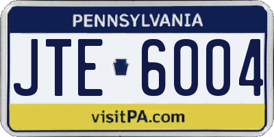 PA license plate JTE6004