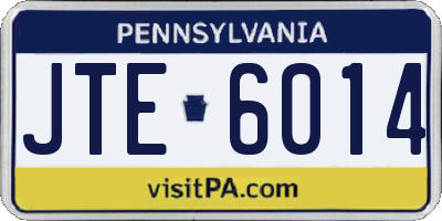 PA license plate JTE6014