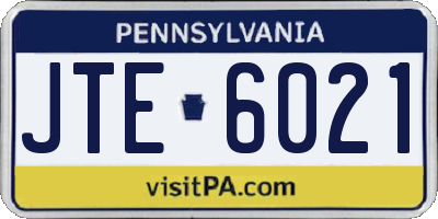 PA license plate JTE6021