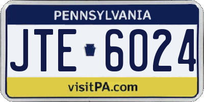 PA license plate JTE6024