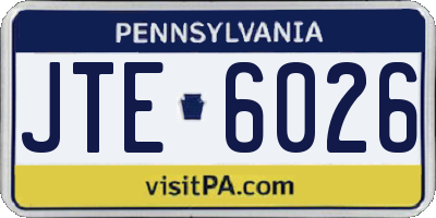 PA license plate JTE6026