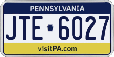 PA license plate JTE6027