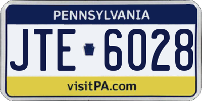 PA license plate JTE6028