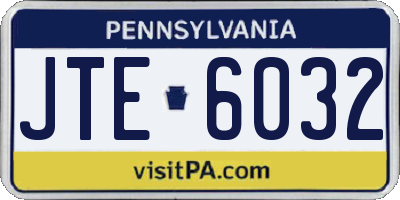 PA license plate JTE6032