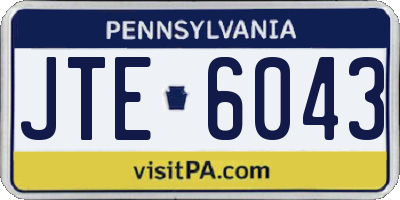 PA license plate JTE6043
