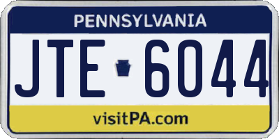 PA license plate JTE6044