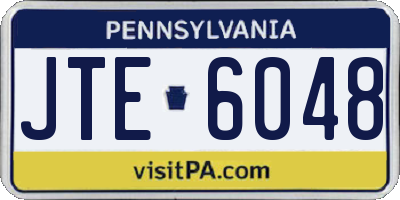 PA license plate JTE6048