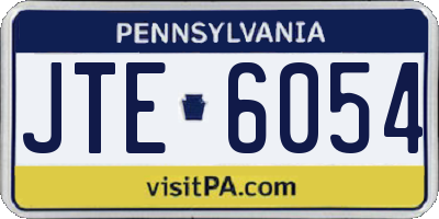 PA license plate JTE6054