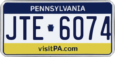 PA license plate JTE6074