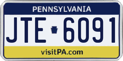 PA license plate JTE6091