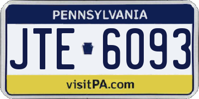 PA license plate JTE6093