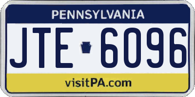PA license plate JTE6096