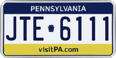 PA license plate JTE6111