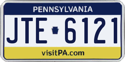 PA license plate JTE6121