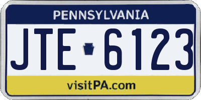 PA license plate JTE6123