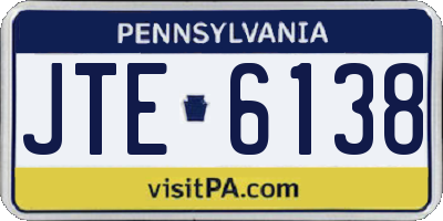 PA license plate JTE6138