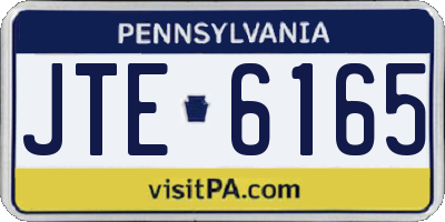 PA license plate JTE6165