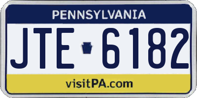 PA license plate JTE6182