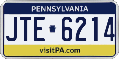 PA license plate JTE6214