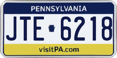 PA license plate JTE6218
