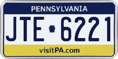 PA license plate JTE6221