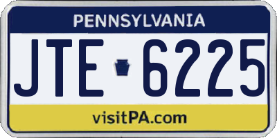 PA license plate JTE6225
