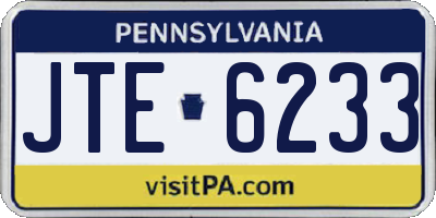PA license plate JTE6233