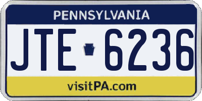 PA license plate JTE6236