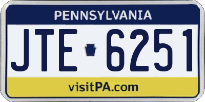 PA license plate JTE6251
