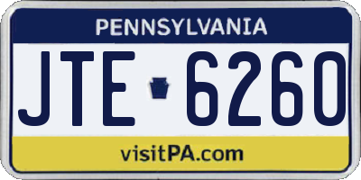 PA license plate JTE6260