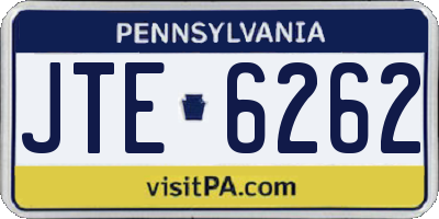 PA license plate JTE6262