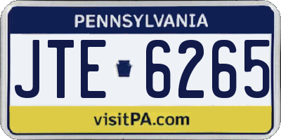 PA license plate JTE6265