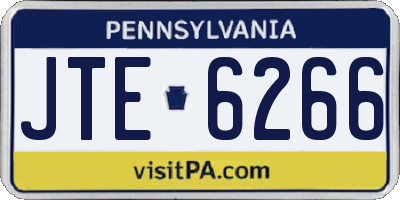 PA license plate JTE6266