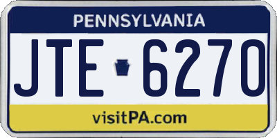 PA license plate JTE6270