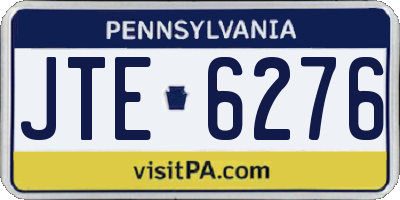 PA license plate JTE6276