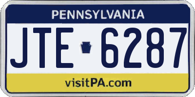PA license plate JTE6287