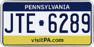 PA license plate JTE6289