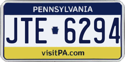 PA license plate JTE6294